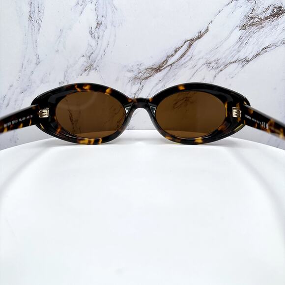 New MIU MIU Sunglasses Brown Tortoise Oval Womens Reverie